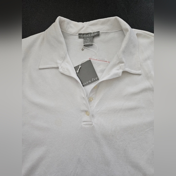 NWT - "Eagles Eye" Cotton Stretch White Polo Shirt - Size XL - Picture 5 of 8